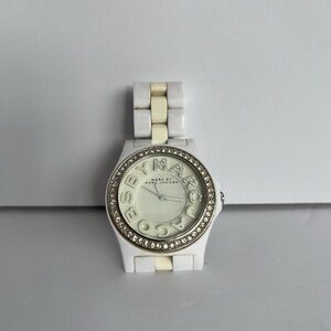 Marc by Marc Jacobs Women's white acrylic watch with Swarovski crystals